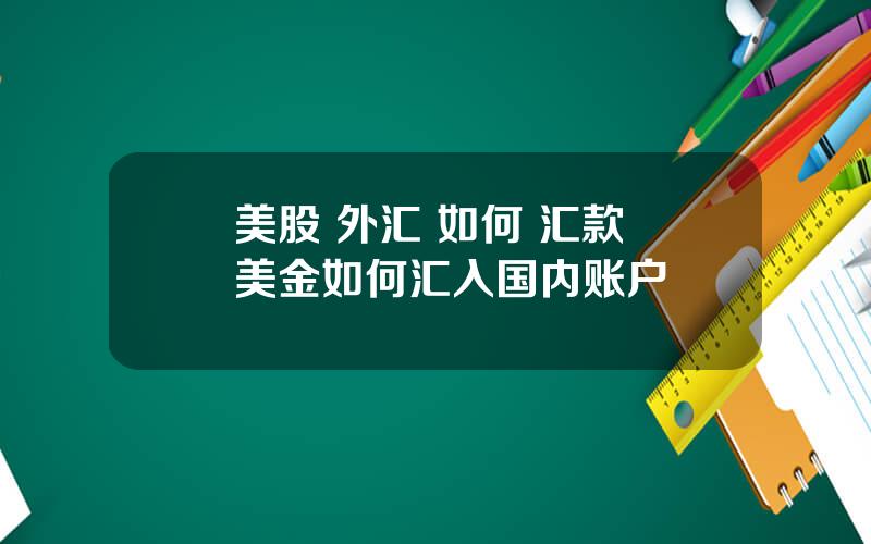 美股 外汇 如何 汇款 美金如何汇入国内账户